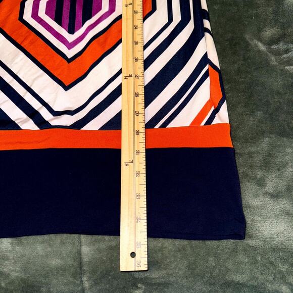 VTG Y2K Baby Phat Dress Women's Large Multicolor Retro Mod Geometric Cutout Back - Picture 10 of 11